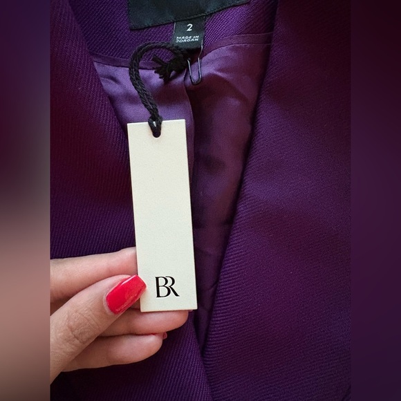 Banana Republic Lido Sculpted Wool Blazer Size 2 Deep Purple NWT - Picture 4 of 16